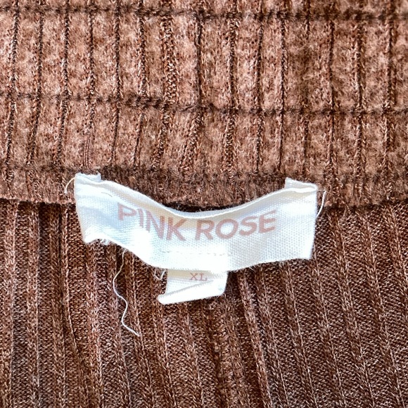 Pink Rose High waist bottoms with sweater pajamas/loungewear XL - Picture 7 of 9